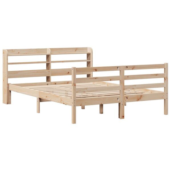 vidaXL Cadre de lit avec tête de lit 150x200 cm bois de pin massif