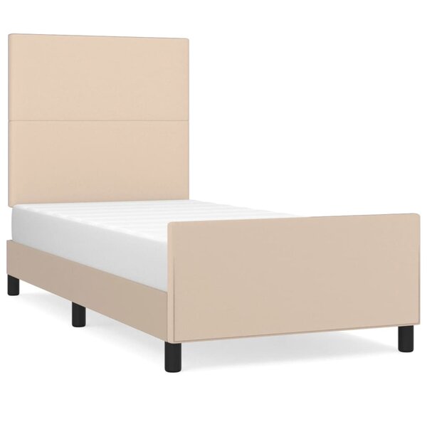 vidaXL Cadre de lit avec tête de lit Cappuccino 90x200 cm Similicuir
