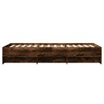 vidaXL Cadre de lit sans matelas chêne fumé 90x200cm bois d'ingénierie