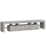 vidaXL Meuble TV avec lumières LED Gris béton 200x36 5x40 cm