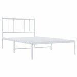 vidaXL Cadre de lit métal avec tête de lit blanc 100x190 cm