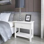 vidaXL Table de chevet 2 Pièces Bois Blanc