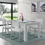 KOVA Table a manger 6 personnes contemporain blanc mat - L 160 x l 90 cm