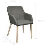 vidaXL Chaises à manger lot de 2 gris clair tissu et chêne massif