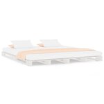 vidaXL Lit de palette Blanc 120x190 cm Bois pin massif Petit Double