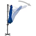 vidaXL Parasol déporté avec mât en aluminium Bleu azuré 300 cm