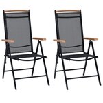 vidaXL Chaises de jardin pliables lot de 2 aluminium et textilène noir