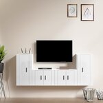 vidaXL Ensemble de meubles TV 4 Pièces Blanc brillant Bois d'ingénierie