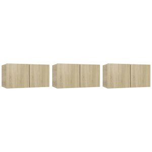 vidaXL Meubles TV suspendus 3 Pièces Chêne sonoma 60x30x30 cm