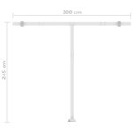 vidaXL Auvent manuel rétractable avec LED 300x250 cm Bleu et blanc