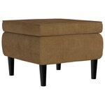vidaXL Fauteuil à oreilles avec tabouret marron velours