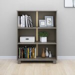 vidaXL Bibliothèque HAMAR Gris clair 85x35x112 cm Bois de pin massif
