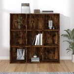vidaXL Armoire à livres chêne fumé 98x29x97 5 cm