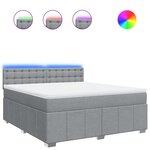 vidaXL Sommier à lattes de lit avec matelas Gris clair 180x200cm Tissu
