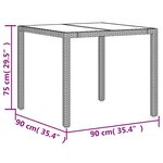 vidaXL Ensemble à manger de jardin et coussins 5 Pièces beige rotin verre