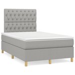 vidaXL Sommier à lattes de lit et matelas gris clair 120x190 cm tissu