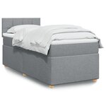 vidaXL Sommier à lattes de lit avec matelas gris clair 80x200 cm tissu