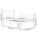 vidaXL Cadre de lit Blanc Bois de pin massif 90x190 cm Simple
