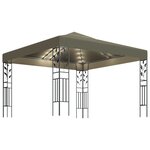 vidaXL Tonnelle avec guirlande lumineuse à LED 3x3 m Taupe