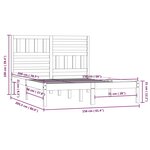 vidaXL Cadre de lit Gris 150x200 cm Bois de pin massif Très grand