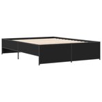 vidaXL Cadre de lit noir 160x200 cm bois d'ingénierie et métal