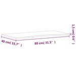 vidaXL Dessus de bureau 80x(36-40)x1 5 cm bois massif de hêtre
