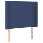 vidaXL Sommier à lattes de lit matelas et LED Bleu 90x200 cm Tissu