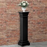 vidaXL Support pilier classique carré pour plantes Noir 17x17x66cm MDF