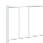 vidaXL Cadre de lit métal avec tête de lit/pied de lit blanc 180x200cm