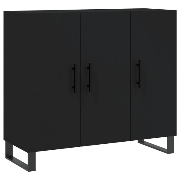 vidaXL Buffet noir 90x34x80 cm bois d'ingénierie