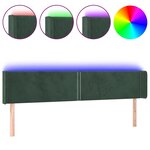 vidaXL Tête de lit à LED Vert foncé 183x16x78/88 cm Velours