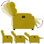 vidaXL Fauteuil inclinable électrique jaune velours