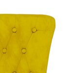 vidaXL Chaise à dossier haut jaune velours conception de bouton