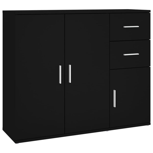 vidaXL Buffet Noir 91x29 5x75 cm Bois d'ingénierie
