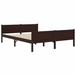 vidaXL Cadre de lit sans matelas pin massif marron foncé 120x200 cm