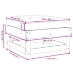 vidaXL Repose-pieds de jardin coussins lot de 2 gris bois pin massif