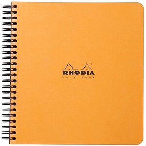 Rhodia - Cahier à Spirale (Reliure Intégrale) Notebook Orange - A5+ - Petits Carreaux - 160 pages Détachables