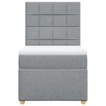 vidaXL Sommier à lattes de lit et matelas Gris clair 90x190 cm Tissu