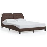 vidaXL Cadre de lit avec lumières LED marron 120x200 cm similicuir