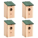 vidaXL 4 Pièces Nichoirs Bois 12x12x22 cm