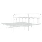 vidaXL Cadre de lit métal avec tête de lit blanc 193x203 cm