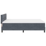 Lit à sommier box avec matelas gris foncé 140x200 cm en velours