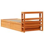 vidaXL Cadre de lit avec tête de lit cire marron 90x200 cm bois de pin