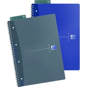 Cahier à double spirale Office Essentials, A4, couverture souple, 180 pages, quadrillé, couleurs assorties, compatible SCRIBZEE® (bloc 90 feuilles)