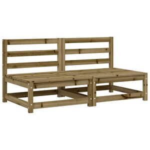 vidaXL Canapés de jardin sans accoudoirs 2 Pièces blanc bois pin imprégné