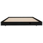vidaXL Cadre de lit Noir 100x200 cm Bois de pin massif