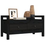 vidaXL Banc d'entrée Noir 80x40x43 cm Bois de pin massif