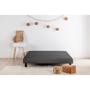 Sommier tapissier à lattes 160 x 200 - Bois massif gris anthracite + pieds