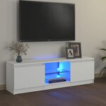 vidaXL Meuble TV avec lumières LED Blanc 120x30x35 5 cm