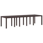 Table de Jardin vidaXL Brune 300x100x73 cm Poly Rattan